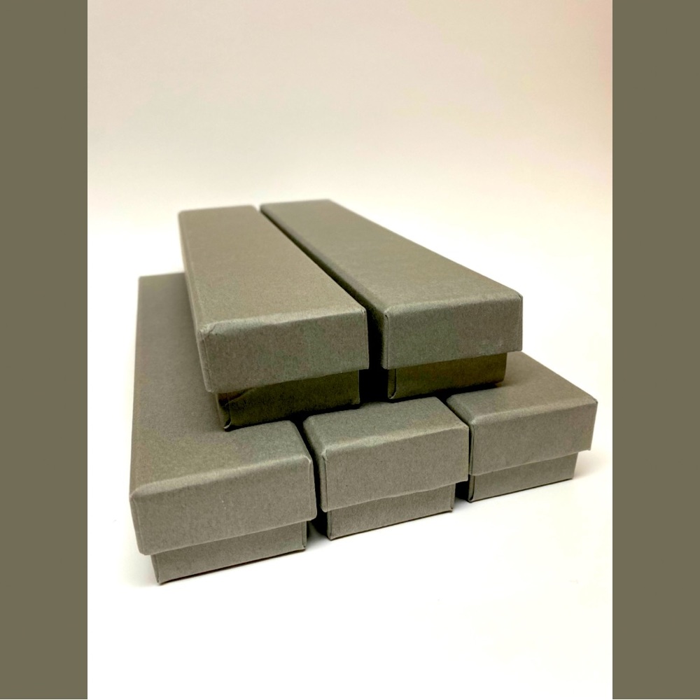 WHOLESALE | 5 pack of Long JEWELRY BOXES | Cardboard & Black Sponge Padding